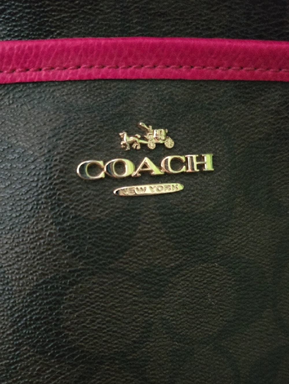 Coach Black Crossbody with Pink Trim Accent - Picture 2 of 6